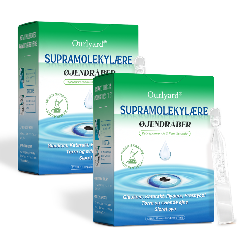 👩⚕️Ourlyard® Supramolekylære Øjendråber ✅Godkendt af Lægemiddelstyrelsen (Velegnet til grå stær, svævende pletter, AMD, tørre øjne og presbyopi)