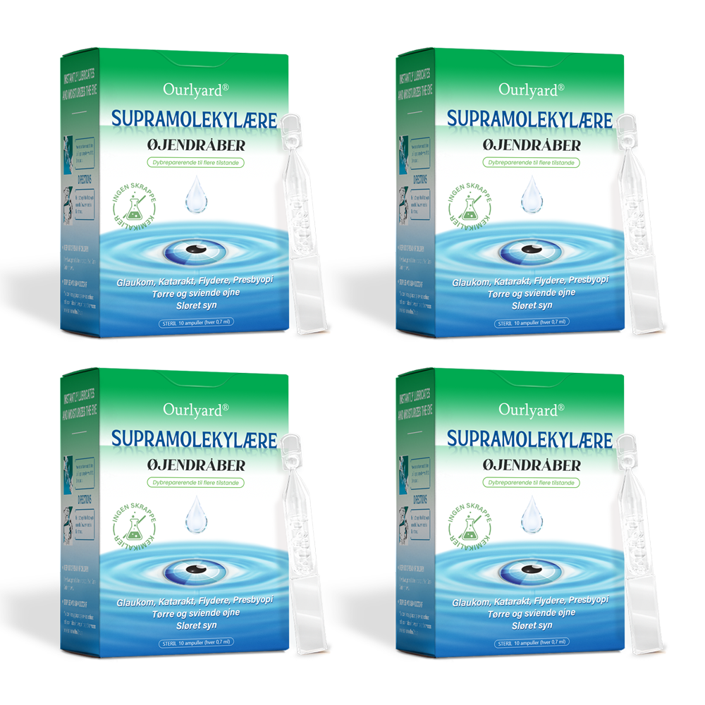 👩⚕️Ourlyard® Supramolekylære Øjendråber ✅Godkendt af Lægemiddelstyrelsen (Velegnet til grå stær, svævende pletter, AMD, tørre øjne og presbyopi)