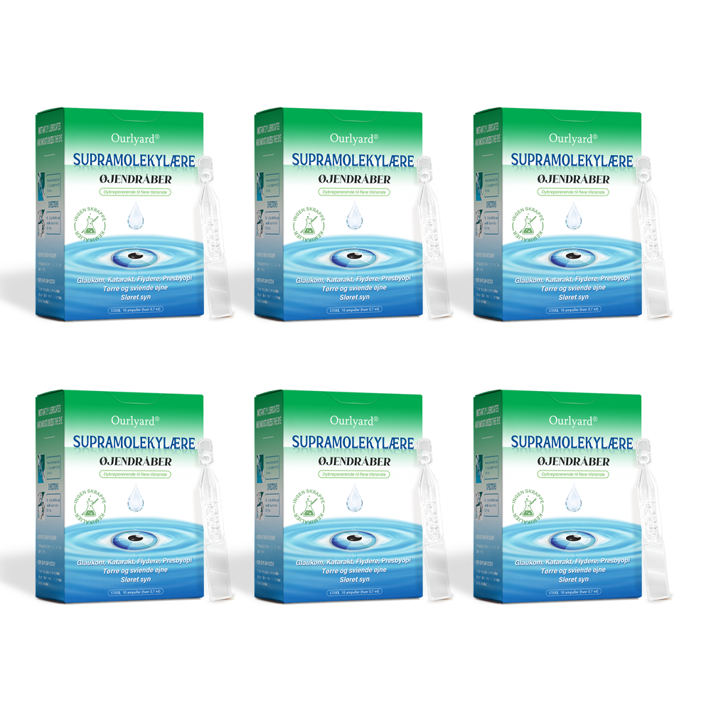 👩⚕️Ourlyard® Supramolekylære Øjendråber ✅Godkendt af Lægemiddelstyrelsen (Velegnet til grå stær, svævende pletter, AMD, tørre øjne og presbyopi)