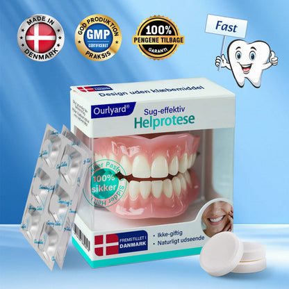 ✅ Fremstillet og sendt fra Danmark | Ourlyard® Suction-fit Komplett Tandprotes 🦷🦷
